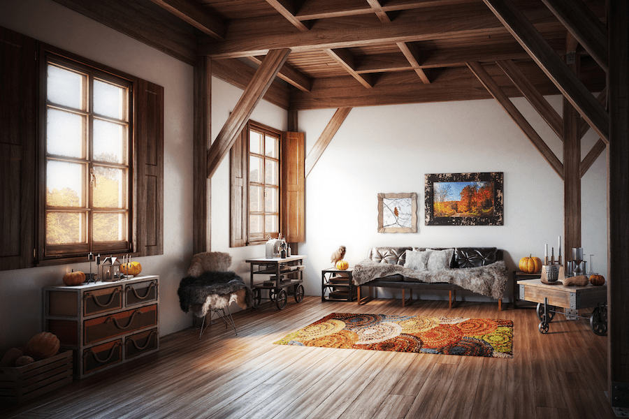 Cozy fall inside.