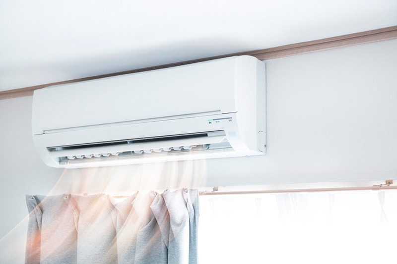 ductless AC unit on wall